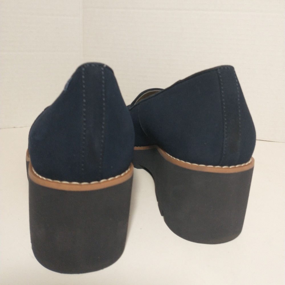 Like‎ NEW Vionic Willa Suede Wedge Slip On Loafer, Navy, Support, Women Size 8.5 - Picture 4 of 11